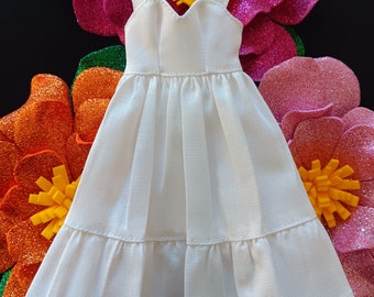 Weißes Sommerkleid für 11,5 Fashion Dolls