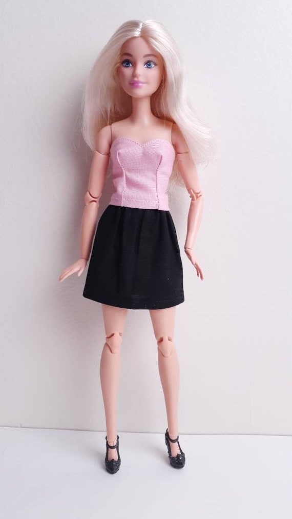 Black Skirt and Pink Strapless Top for Modern Barbie 