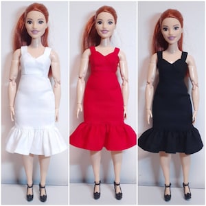 Dress for Curvy Doll  Solid Color Fashion for 11.5 Curvy Dolls