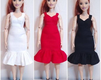 Dress for Curvy Doll  Solid Color Fashion for 11.5 Curvy Dolls