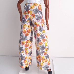 Palazzo Pants for Curvy Doll  Floral Colors