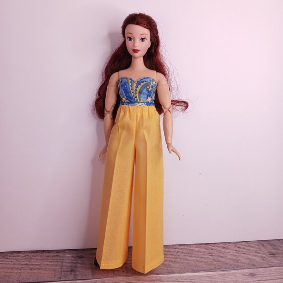 Clothes for Curvy Barbie Doll, Palazzo Pants, Strapless Top,blouse 