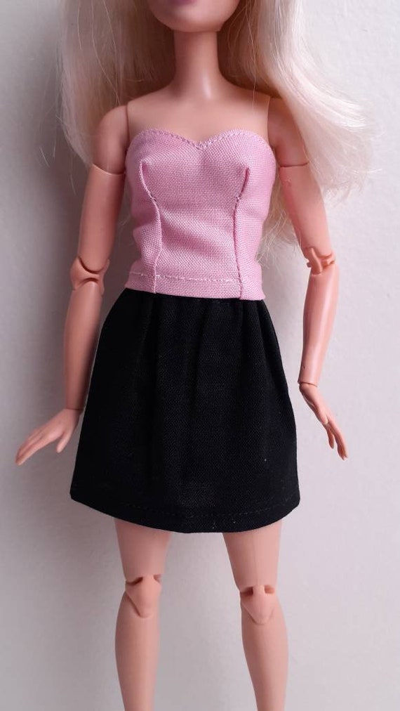 Black Skirt and Pink Strapless Top for Modern Barbie 