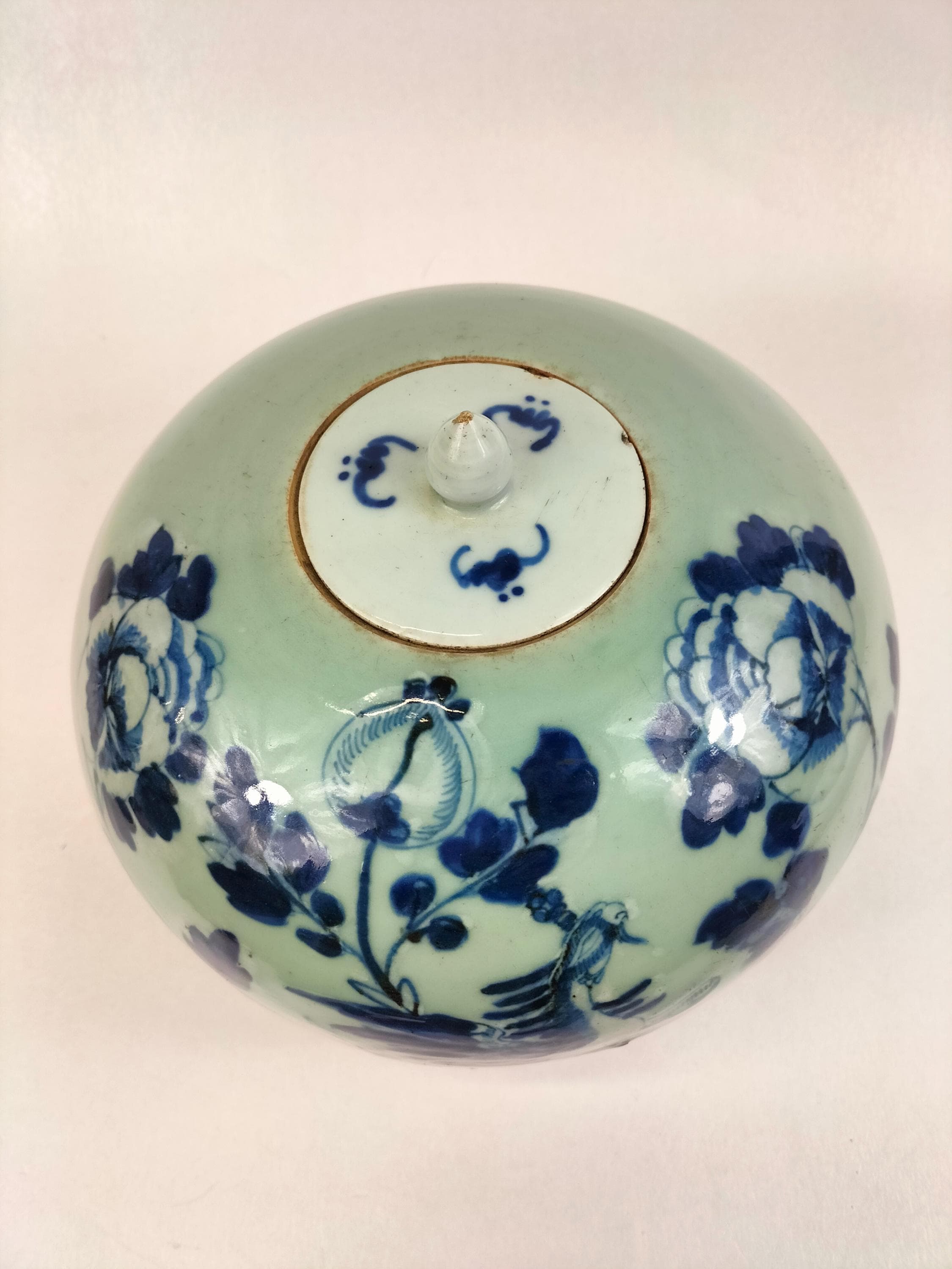 アンティーク中国青磁の鳳凰と花の生姜壷 // 清朝 - 19 世紀 - Etsy 日本