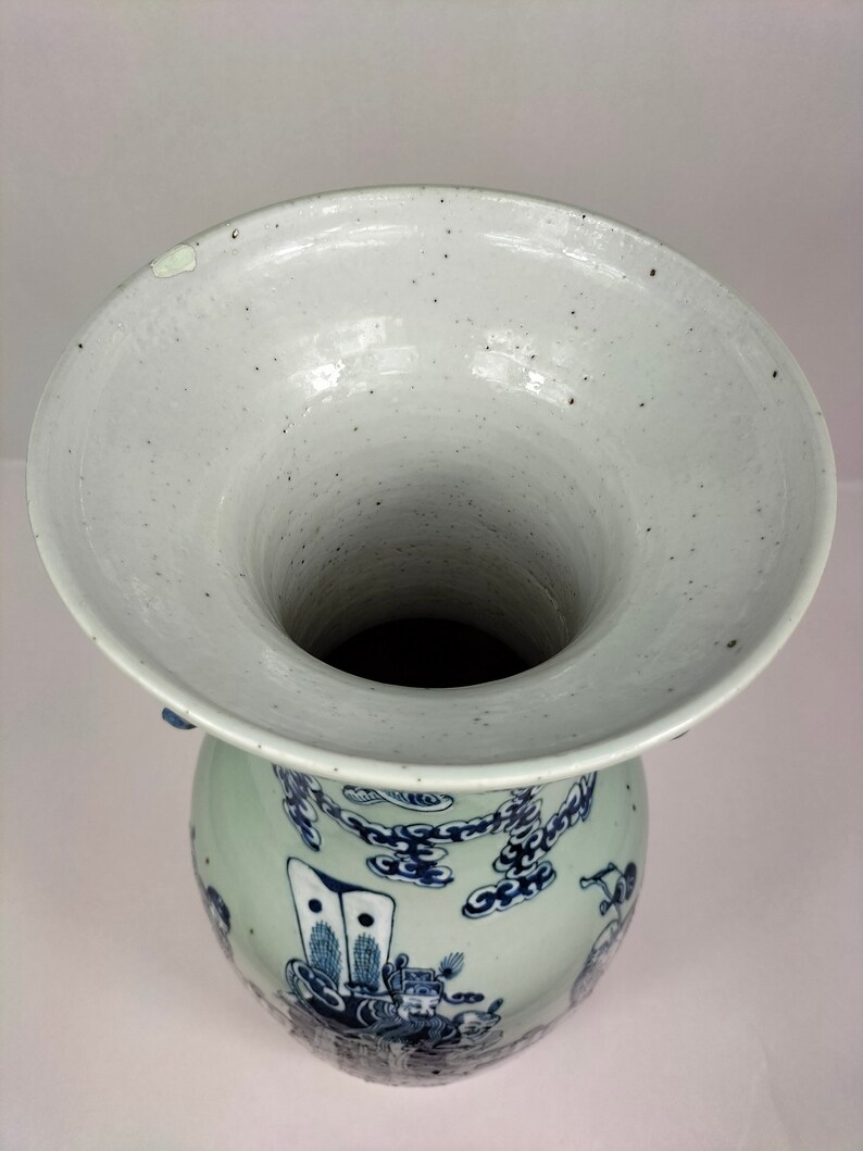 Large Antique Chinese Celadon Vase Decorated With Sages // Etsy