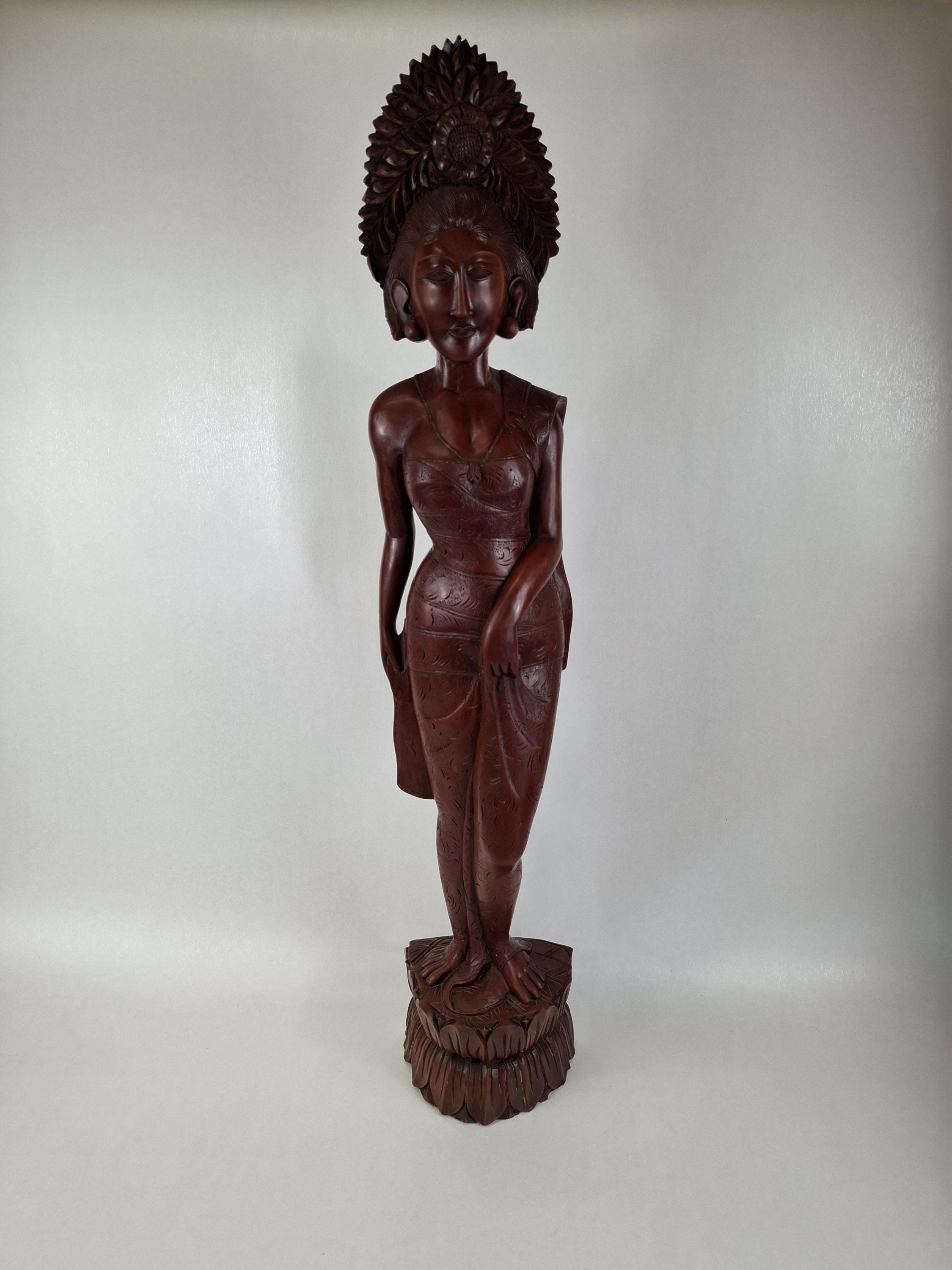 Vintage Female Wood Carving Bali - Etsy
