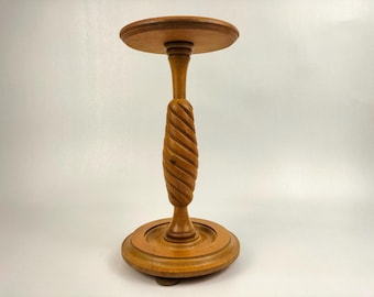 Vintage wooden twisted plant stand // Belgium - Mid 20th century