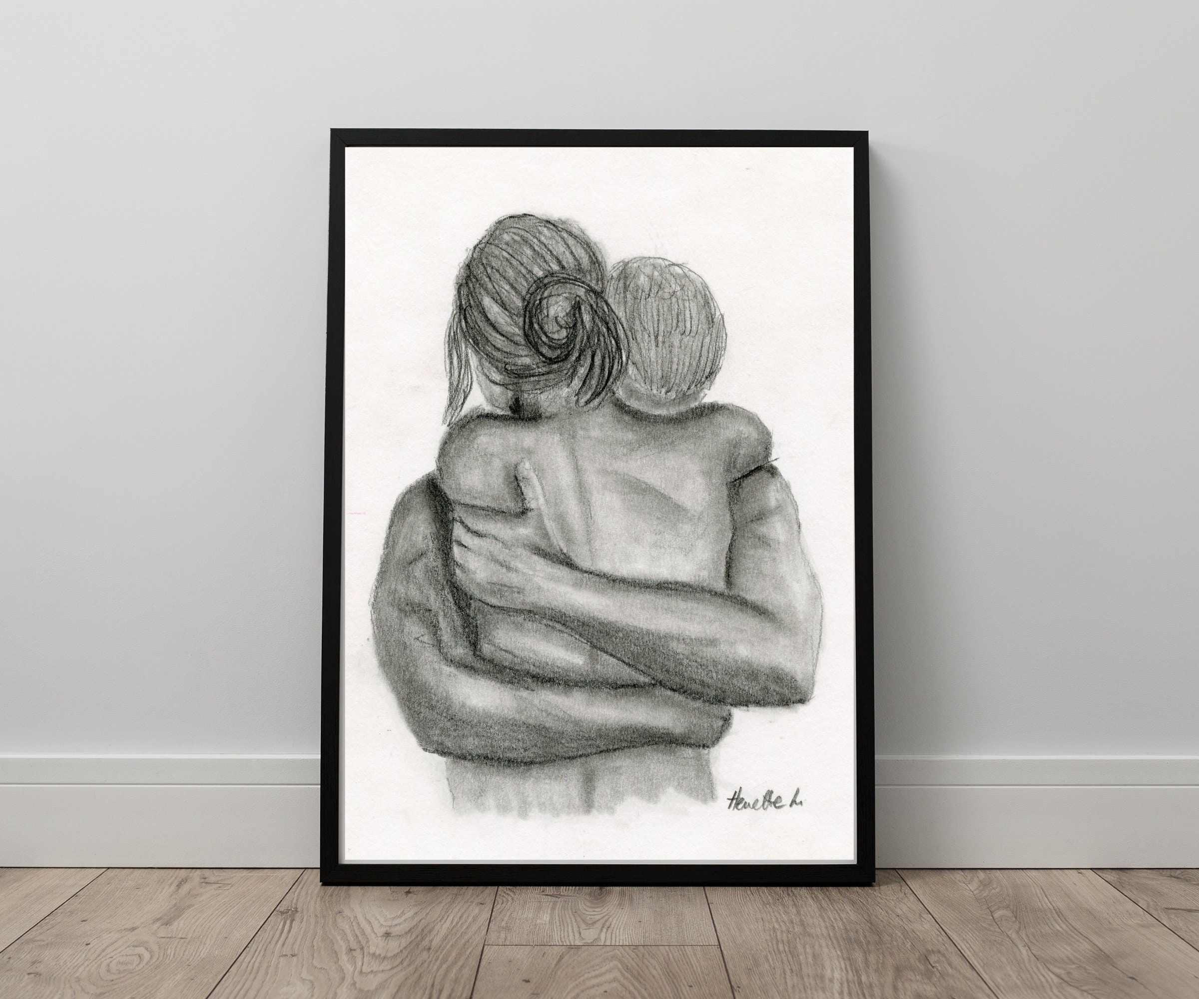 Pencil Drawings - Nude Couples - Romantic - A4 size - Black and White