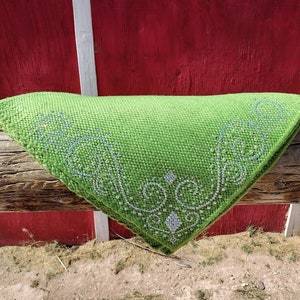 Lime Green Show Blanket with Rhinestones