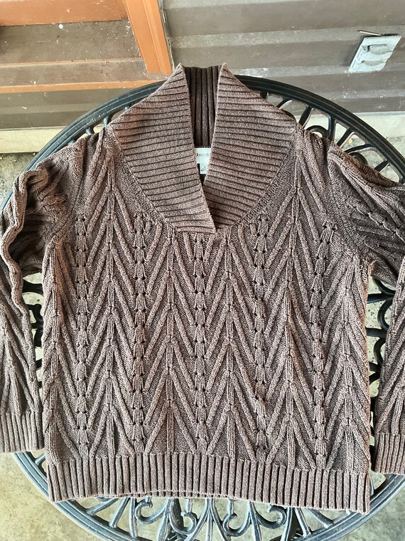 Brown Knit Sweater - Vintage 90s - image 6