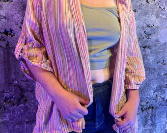 Casual striped shirt - vintage 90s