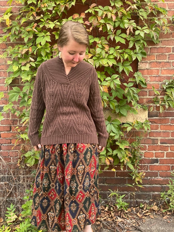 Brown Knit Sweater - Vintage 90s - image 4