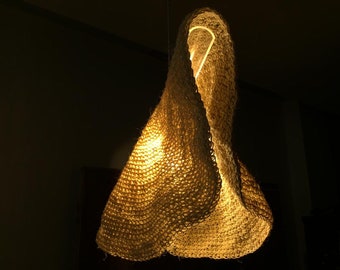 Folded Rope Crochet Pendant Lamp