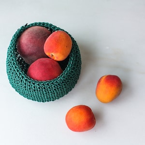 Handmade Crochet Basket N.est S – Dark Green | Crochet Basket | Handmade Basket | Handmade Gift | Colorful Storage | Fun Home Decor