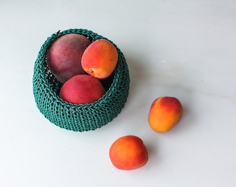 Handmade Crochet Basket N.est S – Dark Green | Crochet basket | Handmade Basket | Handmade Gift | Colorful Storage | Fun Home Decor