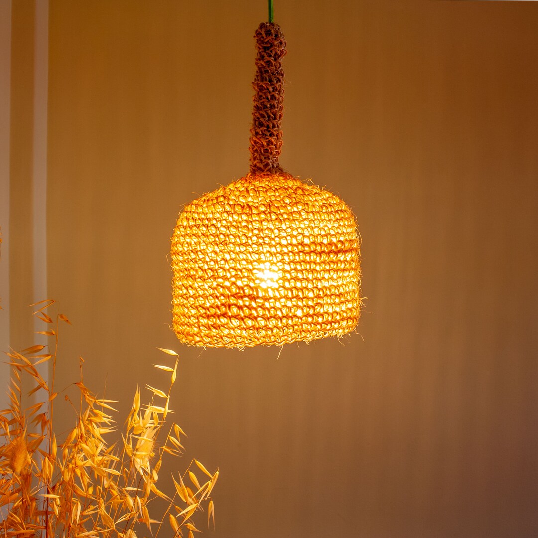 Small Rope Pendant Lamp – Natural - Etsy