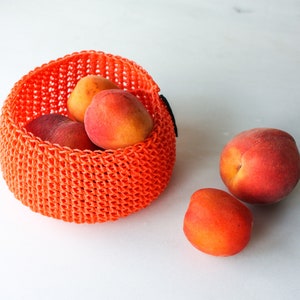 Handmade Crochet Basket N.est S – Orange | crochet basket | Handmade Basket | Handmade Gift | Colorful Storage | Fun Home Decor