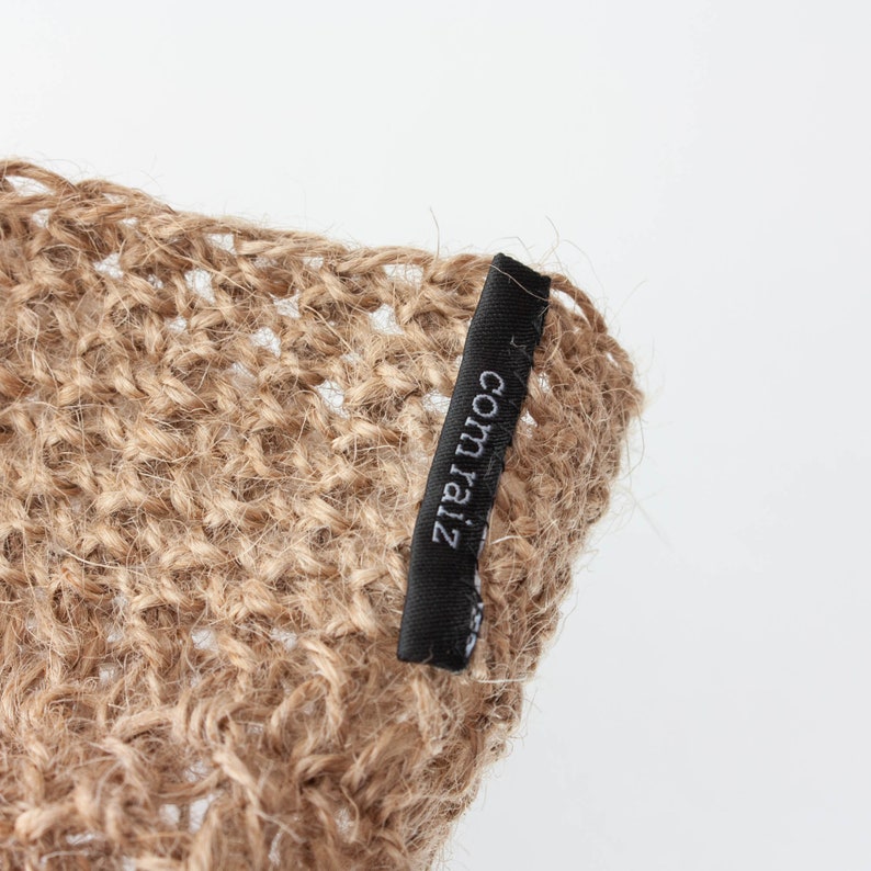 Zero Waste Crochet Shopping Bag Stripes Red Jute Bag Beach Bag Eco-friendly Bag Handmade Bag Handmade Gift image 4