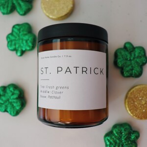 St. Patrick Candle I March decoration I St. Patrick's Day decor I Fresh candle