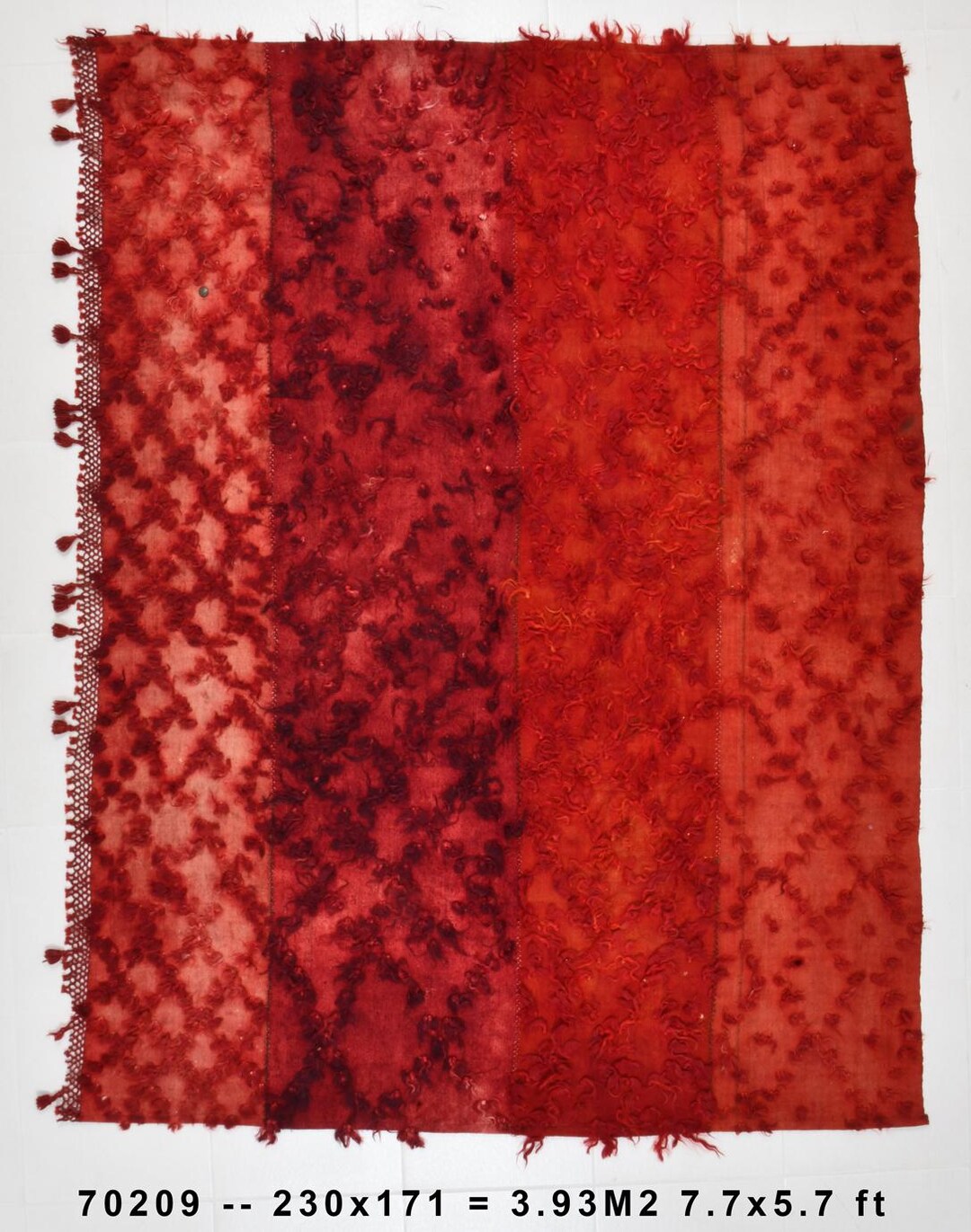 5x7 Authentic Red Color Shaggy Rug, 5x7 Turkish Fluffy Wool Natural ...