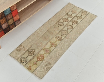 Vintage Turkish Doormat 2x4 , 2x4 Small Area Rug, Hand Braided Farmhouse Decor, 1x2 Doormat Rug, Step Rug, 2x4 Accent Rug