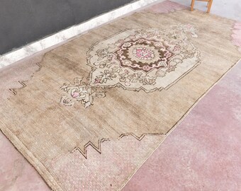 Antique Vintage Turkish Rug 5x10, Turkish Area Rug, Rug for Living Room, Oriental Rug, Anatolian Rug, 5x10   Rug, Oushak Rug, Persian Rug