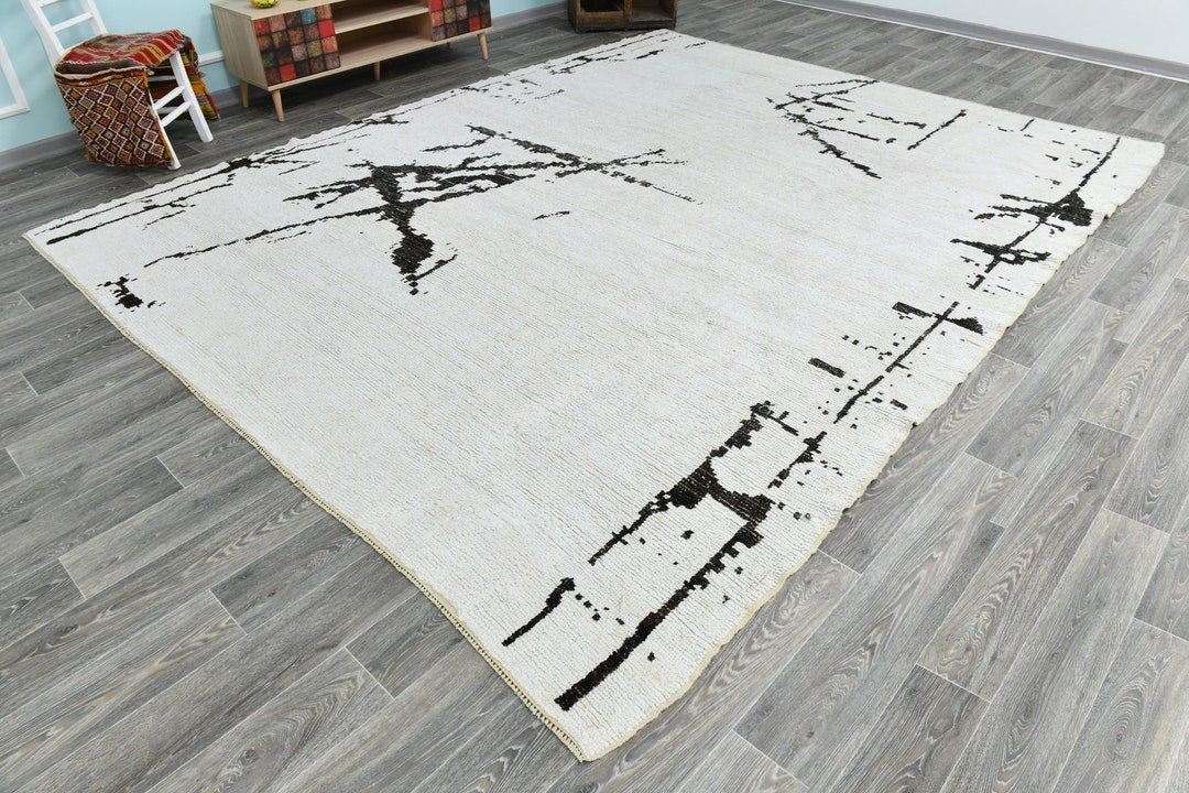 10x12 Large Modern Hemp Area Rug, 10x12 Turkish Vintage Rug, 10x12 Rug