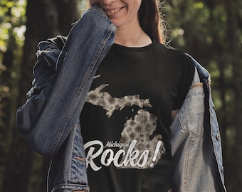 Shirt Michigan Mitten - Michigander Gift Tee - Great Lakes Graphic T-Shirt - Petoskey Stone Design - zomershirt heren en dames