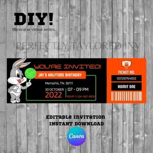 Halftime Half birthday Basketball Editable Invitations