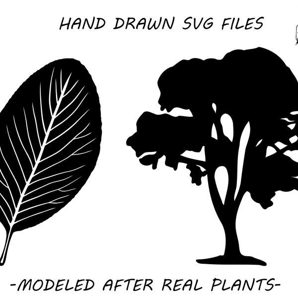 Madrona leaf and tree hand drawn SVG DXF, Madrona stencil, Madrona engraving, Madrona vector, Madrona drawing