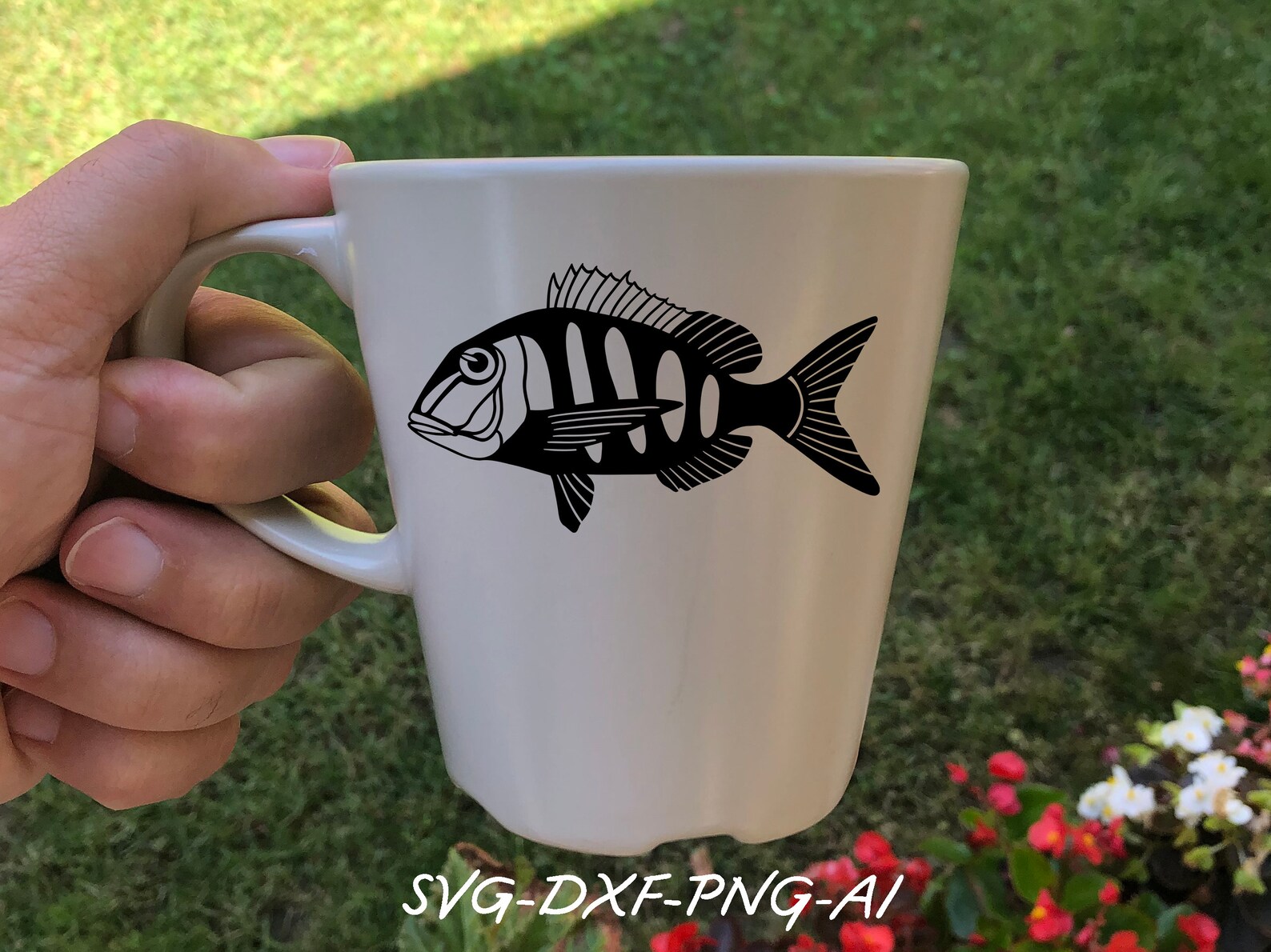 Jolthead Fish Hand Drawn SVG Clipart, Laser Cut Fish DXF, Cnc Plasma Cut Fish, Fish SVG for