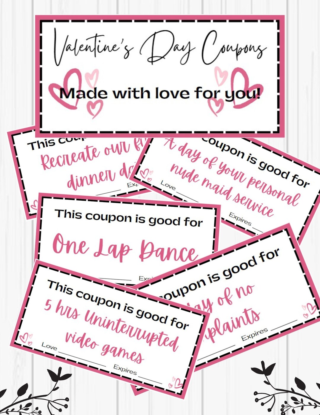 Editable Valentine's Day Coupon Book for Him, Printable Valentine Love ...