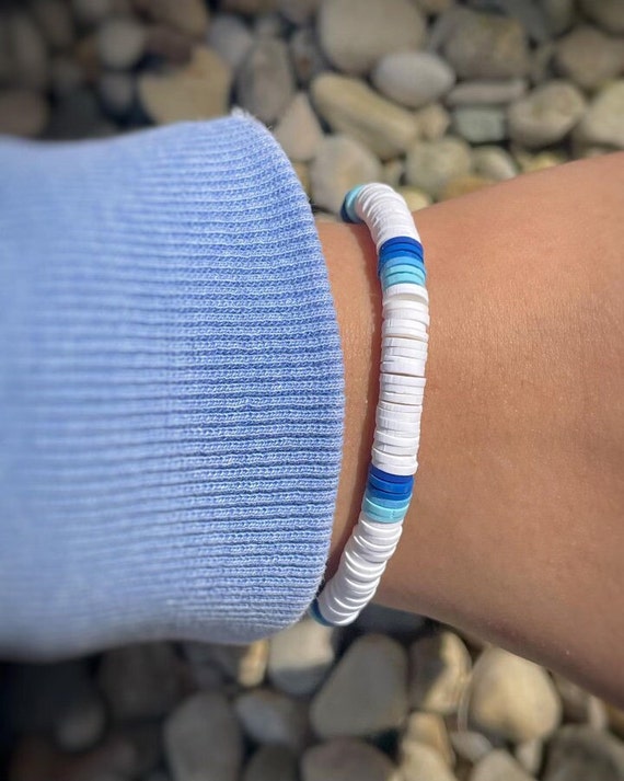 Sea Foam Clay Bead Bracelethandmade Braceletmade With 6mm Clay Beads 