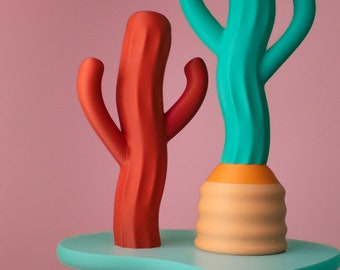 The Saguiggle Cactus - Cute Orange Tchotchke -  Dopamine Decor Funky Weird Fun