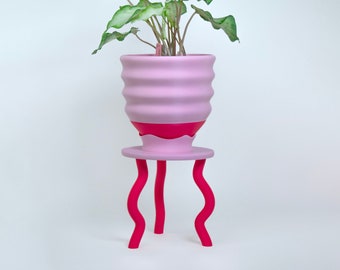 Red & Pink Planter Set Savings Bundle! ~ Planter + Stand + Drainage Tray