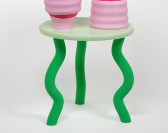 Macetero ondulado verde - Pequeño, divertido y maximalista de 20 cm - Decoración estética para apartamentos y hogares