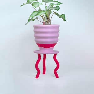 Red & Pink Planter Set Savings Bundle! ~ Planter + Stand + Drainage Tray