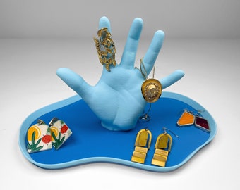 The Hand Tray Jewelry Dish  - Cute Dopamine Decor - Ring Catchall Postmodern Memphis Aesthetic