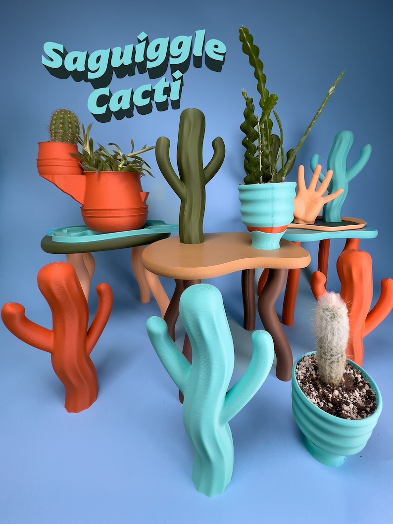 The Saguiggle Cactus Green Mini Plastic Wavy Dancing Cactus Tchotchke image 4