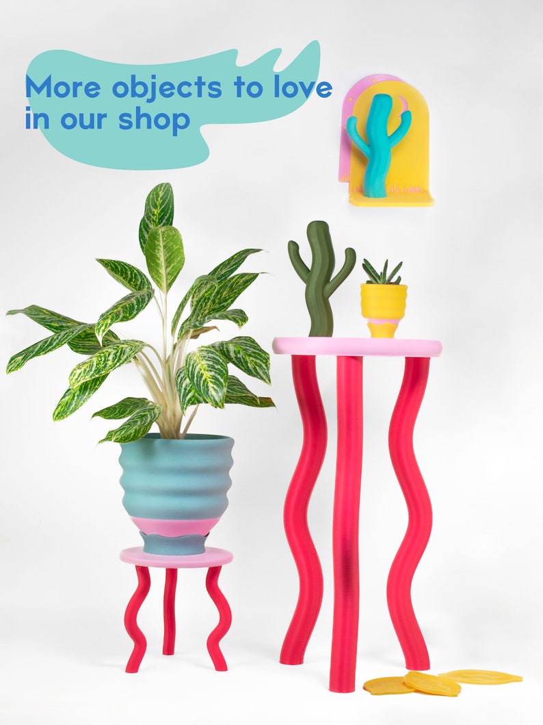 Large 7.5 Plum Lime Wavy Planter Cute Colorful 3D Printed image 8