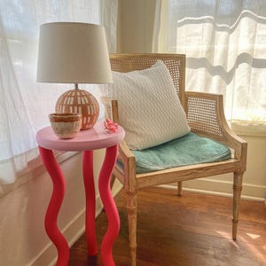 Colorful Wavy Side Table – Eclectic Whimsical End Table, Easy Assembly ...