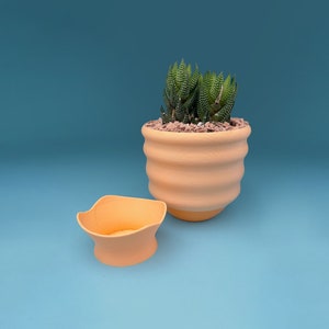 Small Wavy Orange Planters Colorful 3 Dopamine Decor Little Maximalist Quirky Cute Fun Pastel Gift image 2