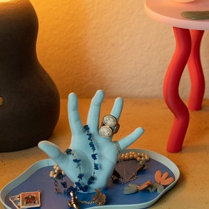 The Hand Tray Jewelry Dish Cute Dopamine Decor Ring Catchall Postmodern Memphis Aesthetic image 4