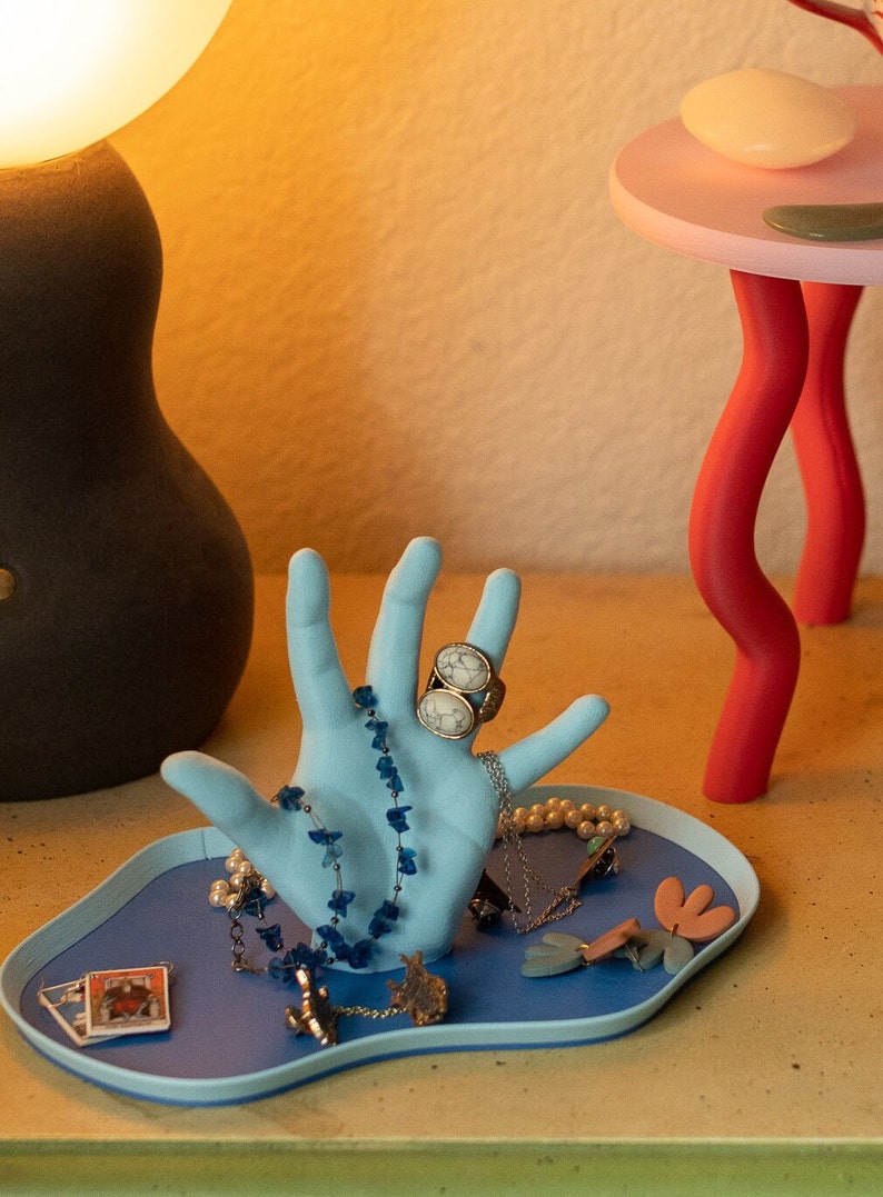 The Hand Tray Jewelry Dish Cute Dopamine Decor Ring Catchall Postmodern Memphis Aesthetic image 4