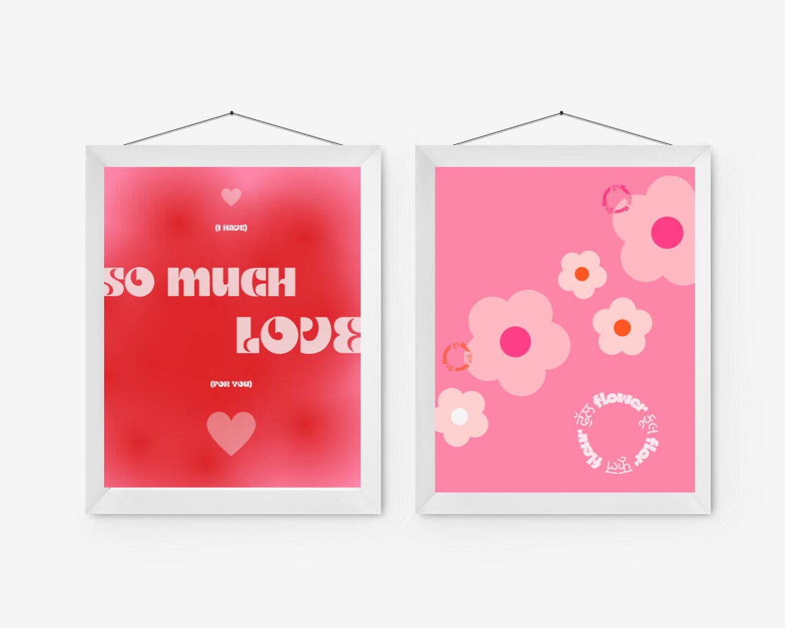 Pastel Poster Set Colorful Printable Wall Art Set of 8 | Etsy