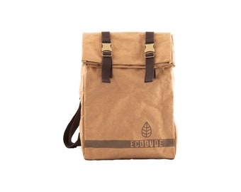 ECODUDE Arbor - Nachhaltiger Rucksack aus Papier in Lunchbag-Optik - Reißfest & Robust - Wasserabweisend und aus FSC-Zertifizierter Herkunft