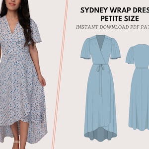 Sydney Wrap Dress Petite // PDF Sewing Pattern