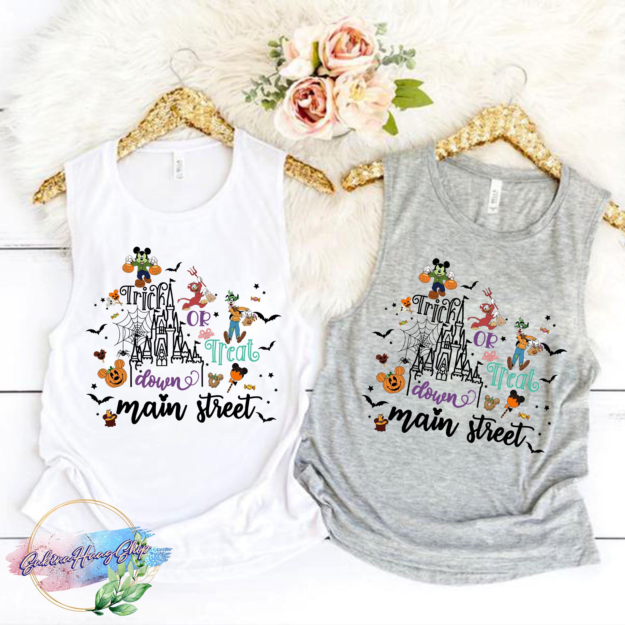 Discover Disney Halloween Tank Top, Trick or Treat Down Main Street Shirt