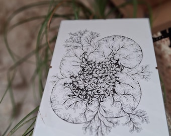 The Art of Zentangle Drawing, Unique Artwork N259, India Ink, Brings Zen into Your Home, Original Gift