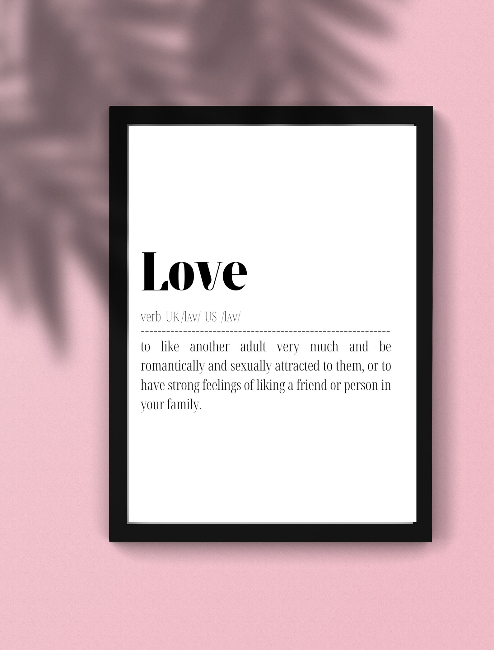 LOVE verb definition LOVE typography art Wall art decor Etsy